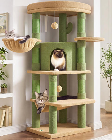 Cactus Corner Cat Tree Tower with Scratching Post, Green