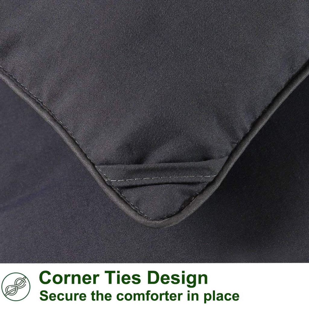 Dark Grey Comforter for King Bed, All Season Soft Quilted Reversible Down Alternative Comforter King Size Duvet