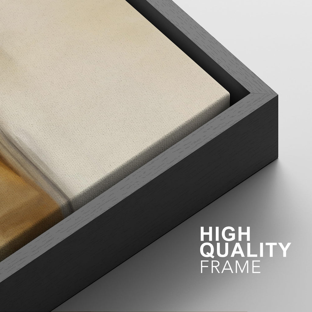 Framed Canvas Print Wall Art Set Desert Haze Abstract Neutral Beige and Brown Illustrations Modern Art Relax/Calm