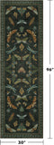 8 ft Long Hallway Runner Rug - Boho Green Rug for Kitchen Floor, Entrance Indoor, Washable Wide Runn
