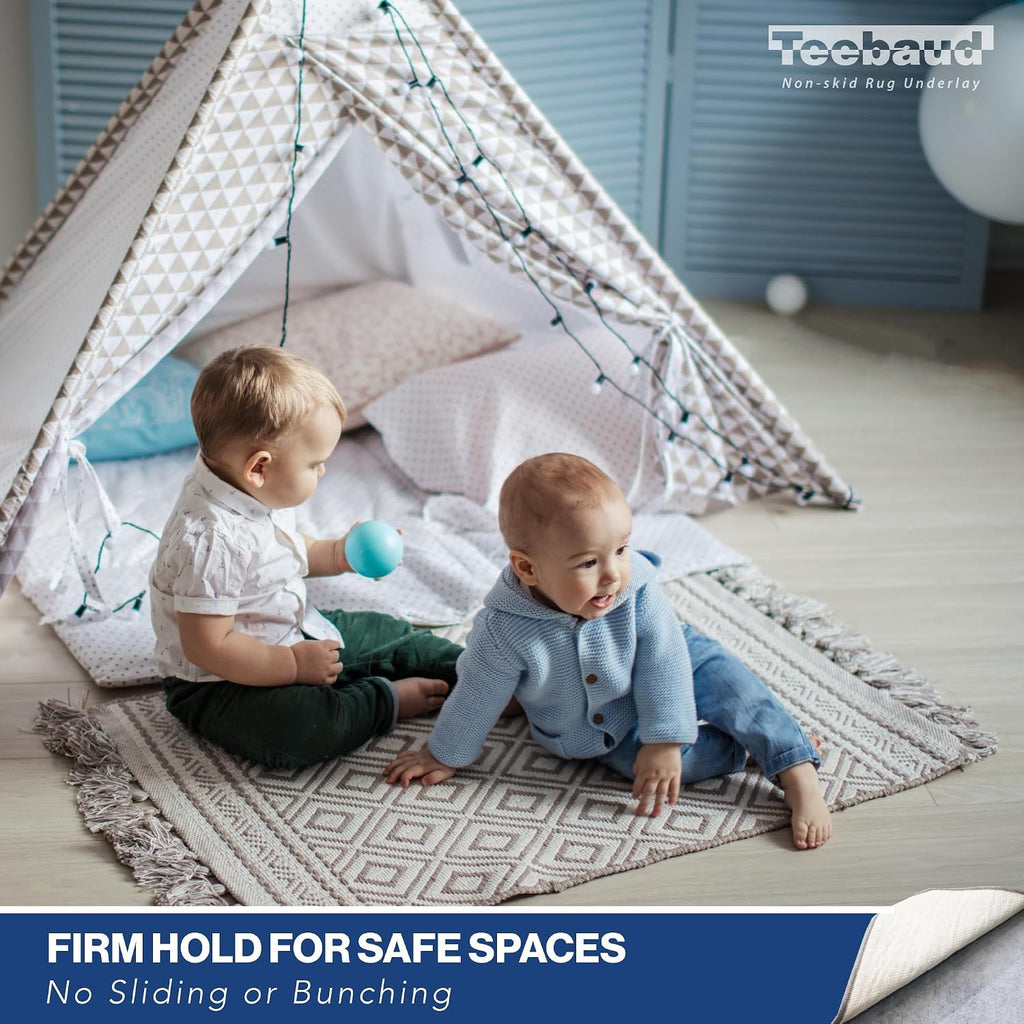 8' x 10' Non-Slip Rug Pad, Reversible Gripper, Non Skid Pads for Hardwood, Vinyl, Tile, Laminate Floors, Keep Area
