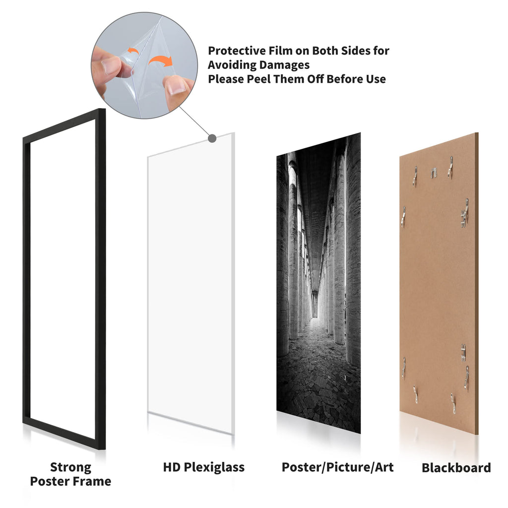 18x24 Poster Frame 2 Pack, Black 18 x 24 Picture Frames