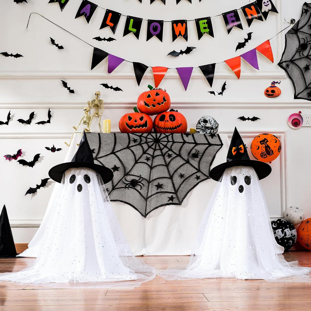 Halloween Decorations Indoor,Ghost Decor with String Lights Remote Control,Halloween Party Decorations,Spooky - Set of 2