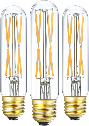 T10 Led Bulb, 8W Dimmable Led Tubular Bulbs, 75-100 Watt Equivalent, 2700K Soft Warm White,850lm, Clear Glass, E26