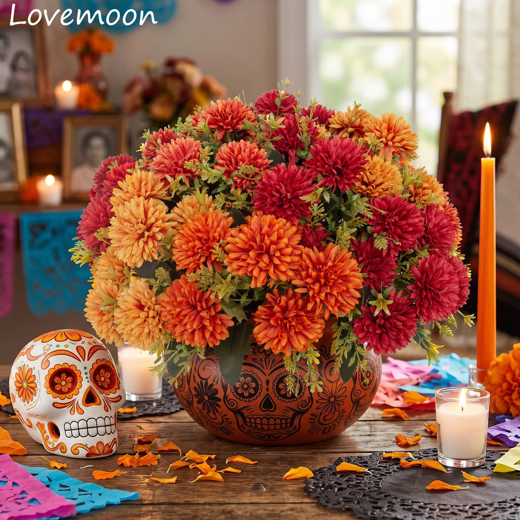 Artificial Chrysanthemums Flowers for Outdoors, Fall