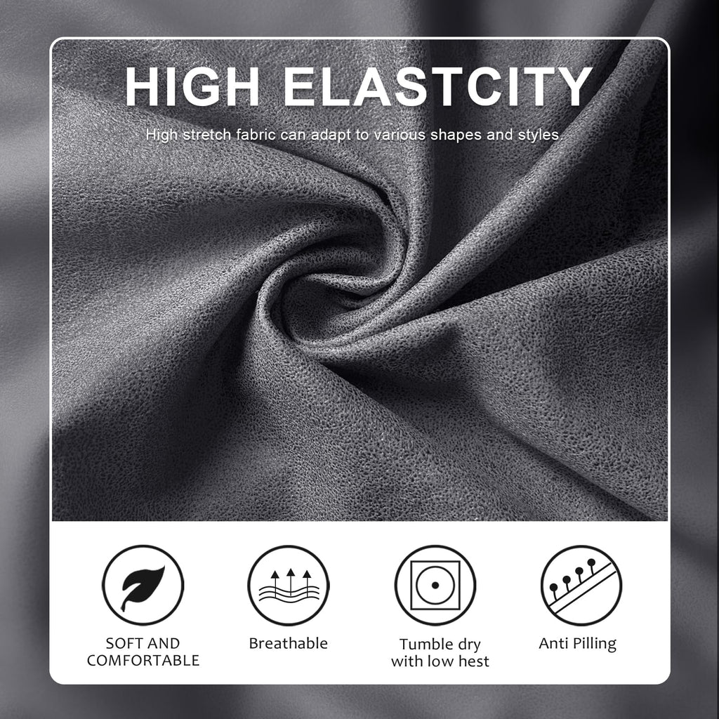 Leather Look Couch Cushion Covers, Stretch Sofa Cushion Covers for Sectional Armchair Loveseat Protector, Replacement