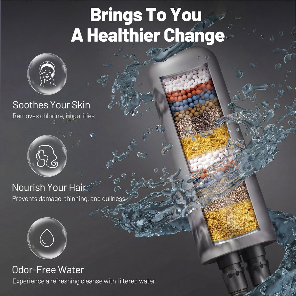 Dual Filtered Rainfall Handheld Showerhead Spray Combo