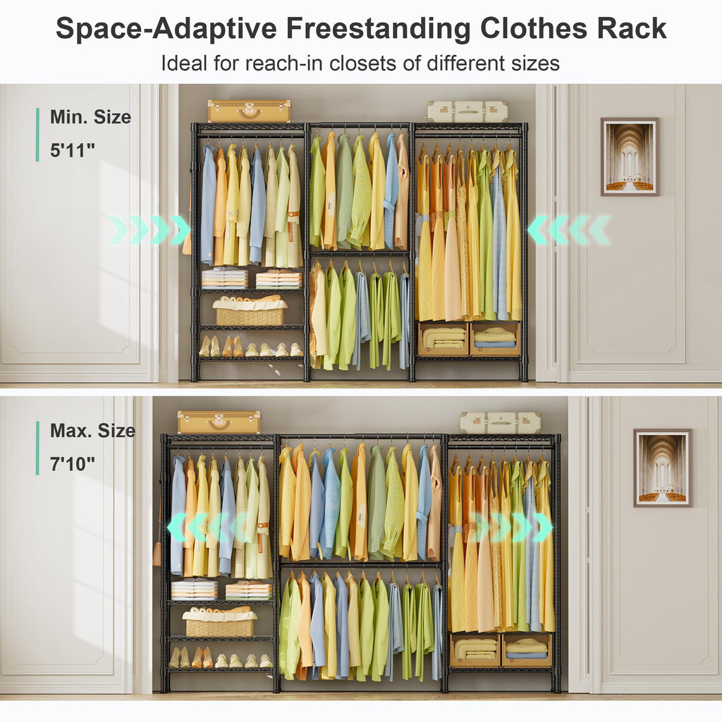 E06 Expandable Heavy Duty Clothes Rack for Reach-in Closet
