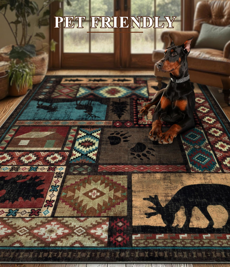 Washable Rustic Cabin Runner Rug Hallway