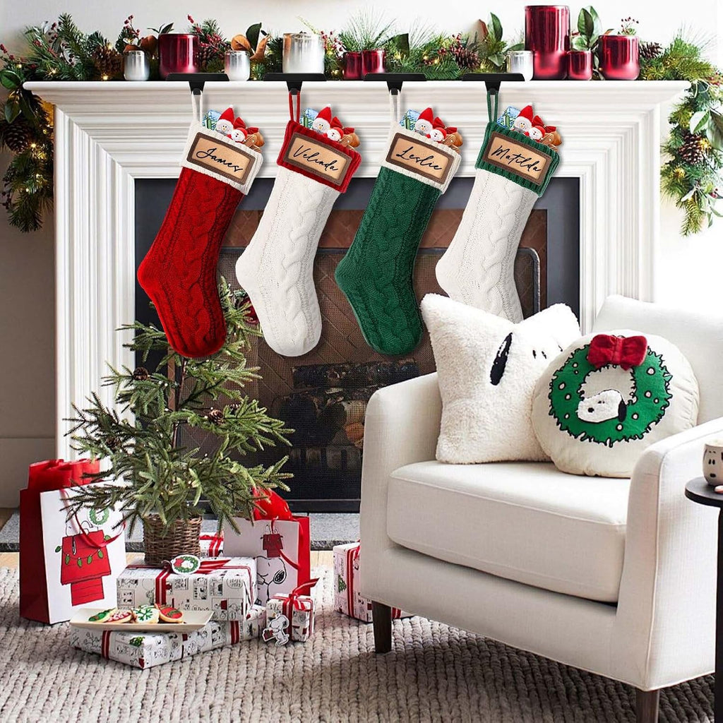 S 4 Pack, 18 Inches Large Xmas Stockings Family Stocking - Set of 4
