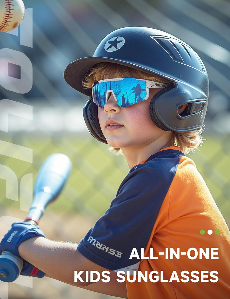 Kids Polarized Baseball Softball Sports Sunglasses for Boys Girls