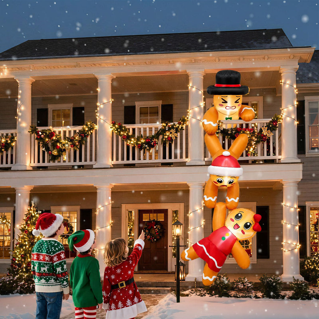 12 FT Giant Gingerbread Inflatable Christmas Decorations Outdoor