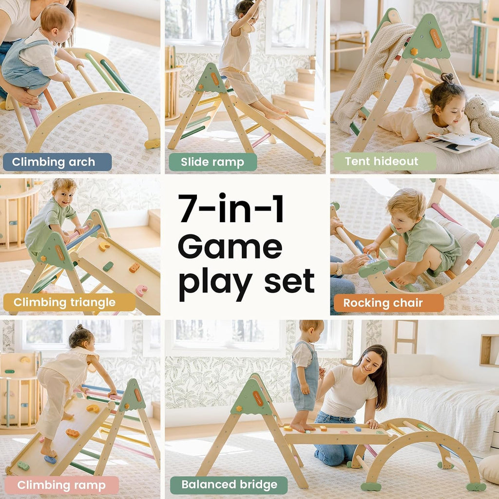 Land Triangle Set, in-1 Foldable Montessori Climbing Toys