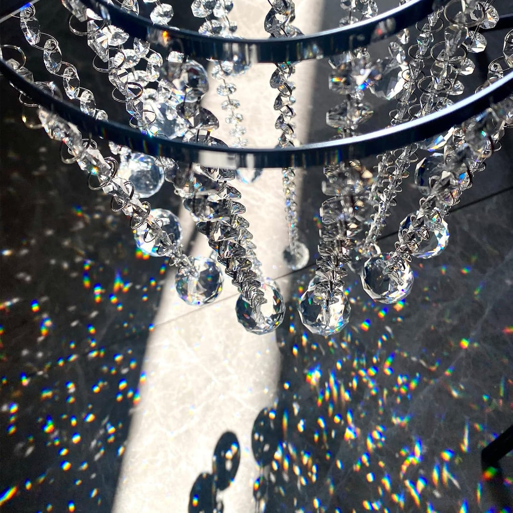 Chandelier Wind Chimes Shape Clear Crystal Prisms Balls Beads Hanging Suncatcher Pendant Garden Outdoor Home Decor Gifts