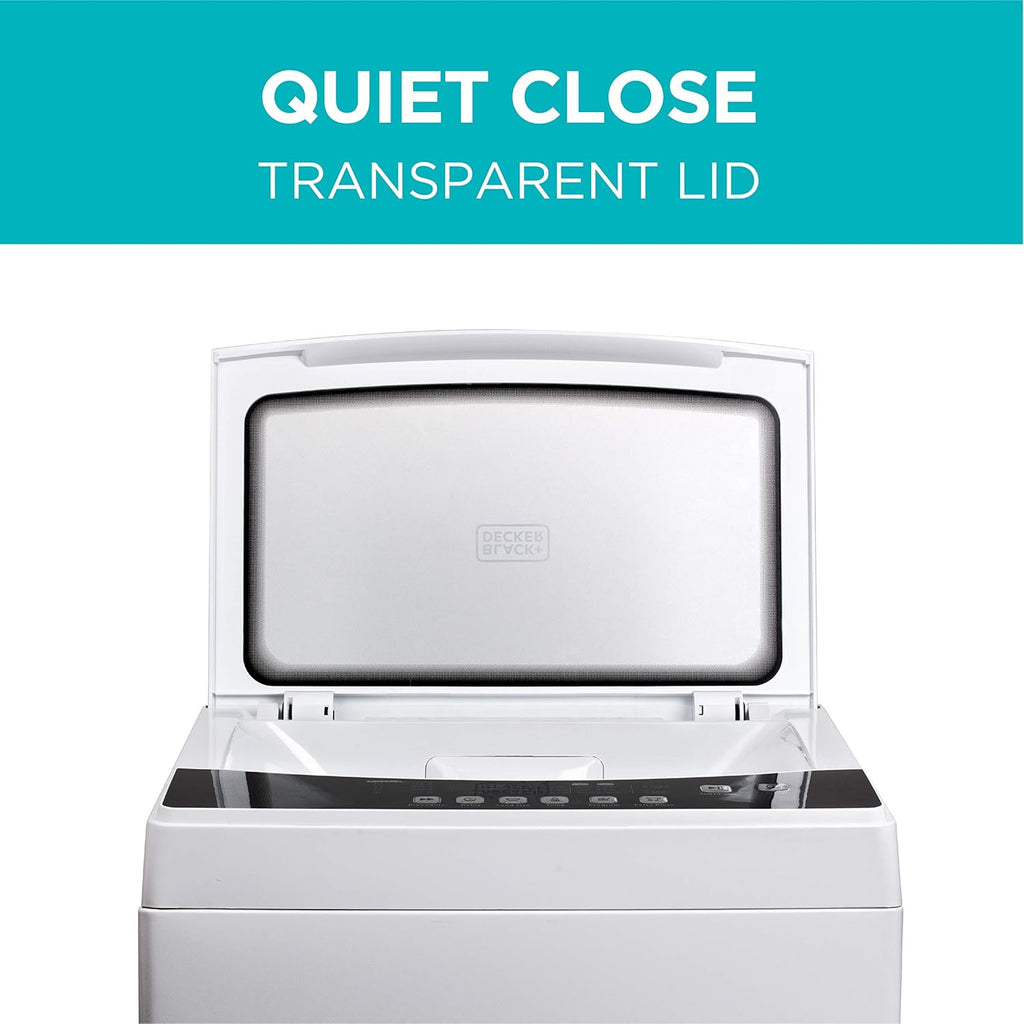 Small Portable Washer, Washing Machine for Household Use, Portable Washer 1.7 cu.Ft with 8 Cycles, Transparent Lid &