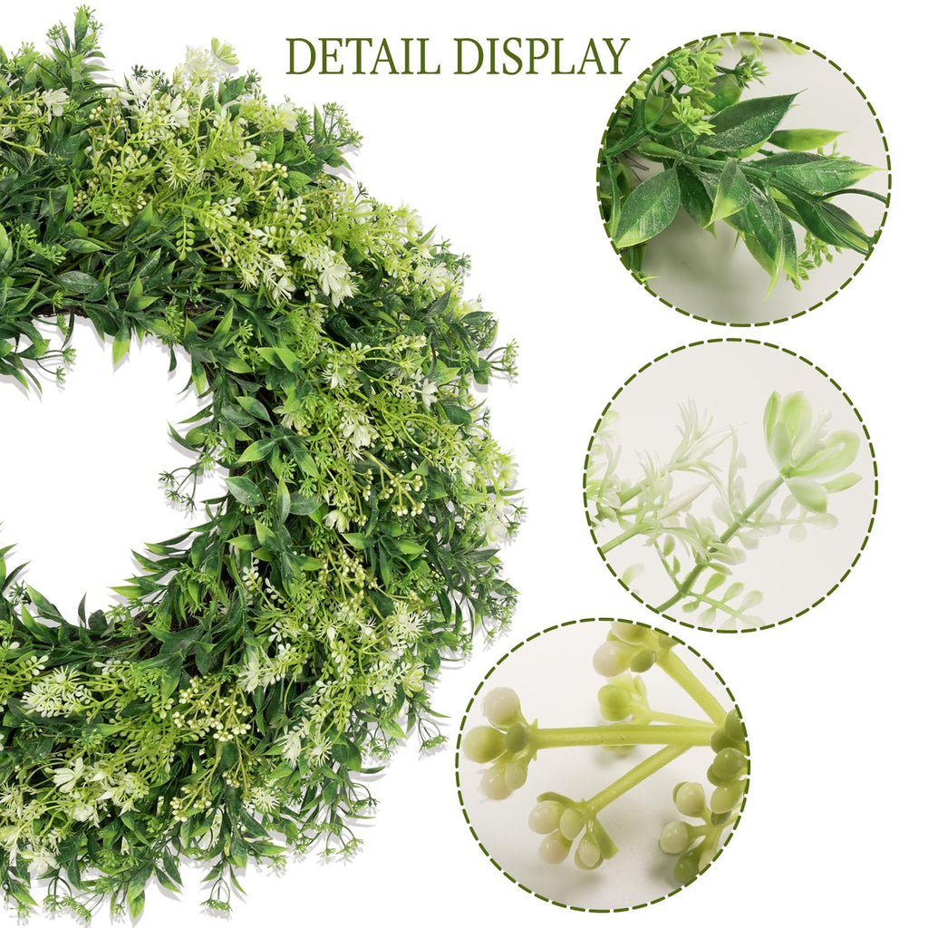 28 Inch Large Eucalyptus Wreaths for Front Door Artificial Green Leaves Greenery Indoor Outdoor Wreath Home Decor