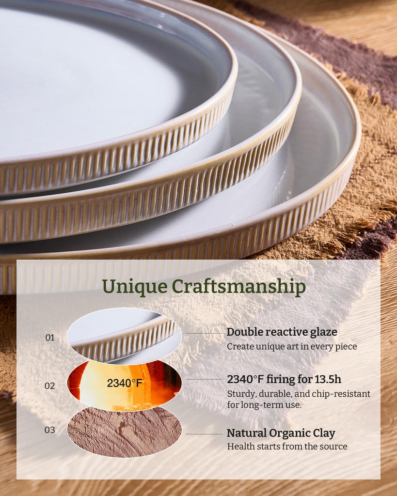 Large Serving Platters Set of 3 Sizes - Oval, Cappuccino White