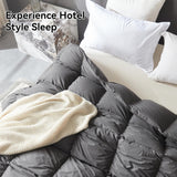 Goose Feather Down Fiber Comforter Queen, 100% Organic Cotton Fabric Duvet Insert,1200TC,750+Fill Po
