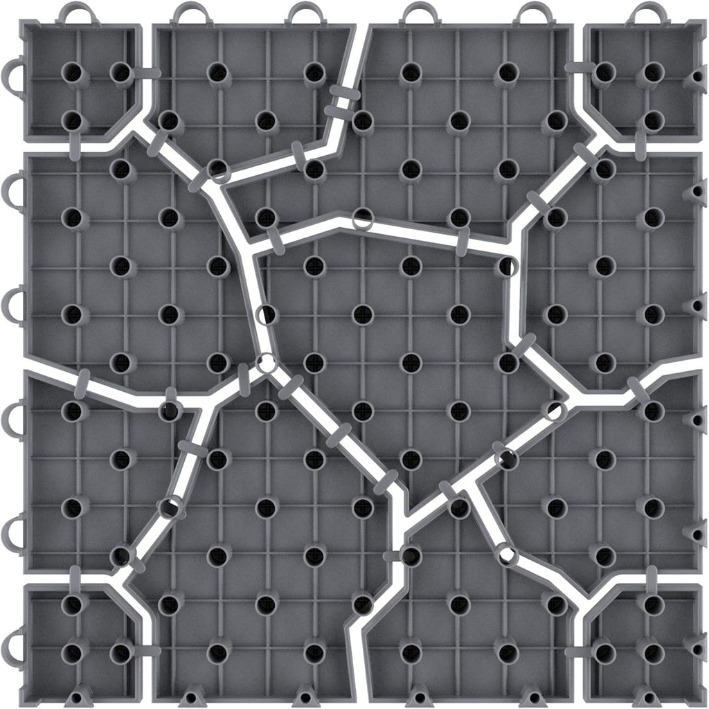 6-Pack Polypropylene Interlocking Patio Deck Tiles - Weather-Resistant Outdoor Flooring for Balcony, Porch, and Garage