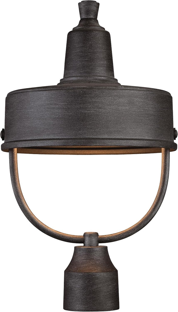 Portland-DS Outdoor Post Lantern, Weathered Pewter