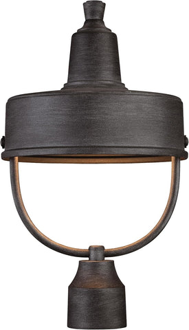 Portland-DS Outdoor Post Lantern, Weathered Pewter