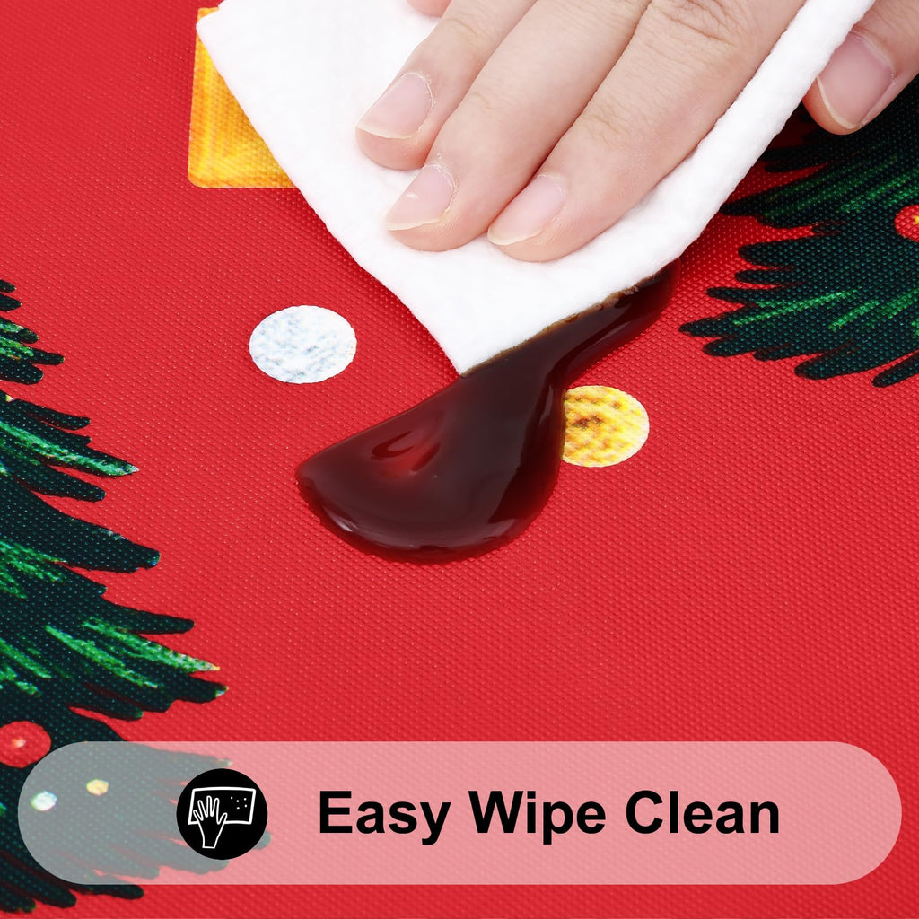 Christmas Round Table Cloth, Fitted Table Cover for 42"-50" Tables