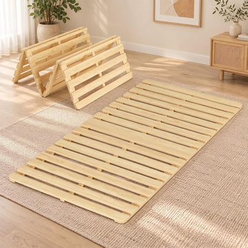 Foldable Floor Bed Frame, Solid Wood Tatami Bed Frame