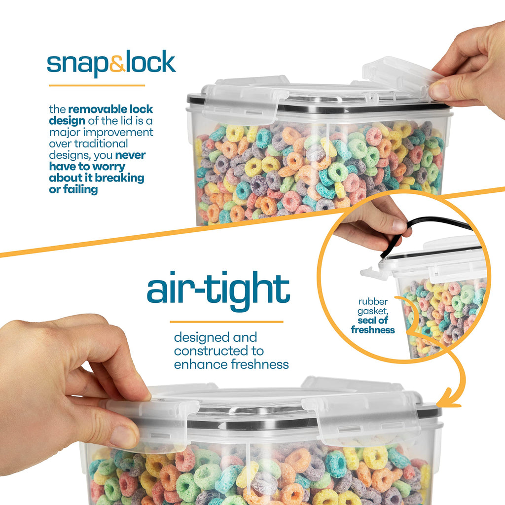 Flour Sugar Storage Containers (5.3L/4pk) Great Rice Canisters Sets For The Kitchen pantry, Large Food Storage