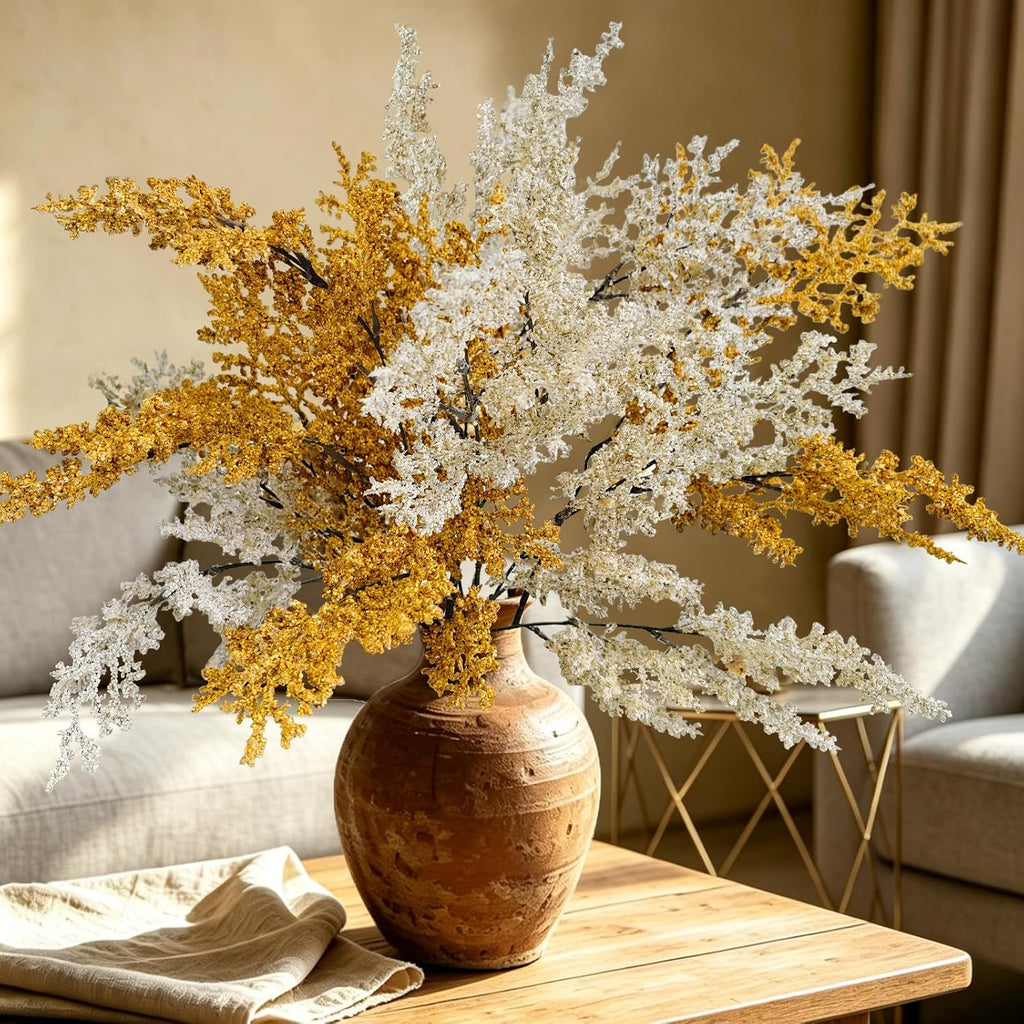 Fake Plants 30in Faux Branches for Vase Filler, Artificial Plants Fall Flowers with Long Stem Fall Decorations - Set of 4
