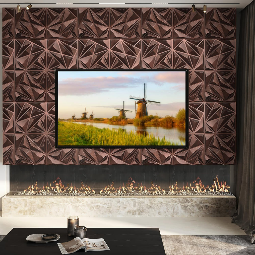Diamond Wall Panels, Antique Copper, 12''x12'', 33 Pack