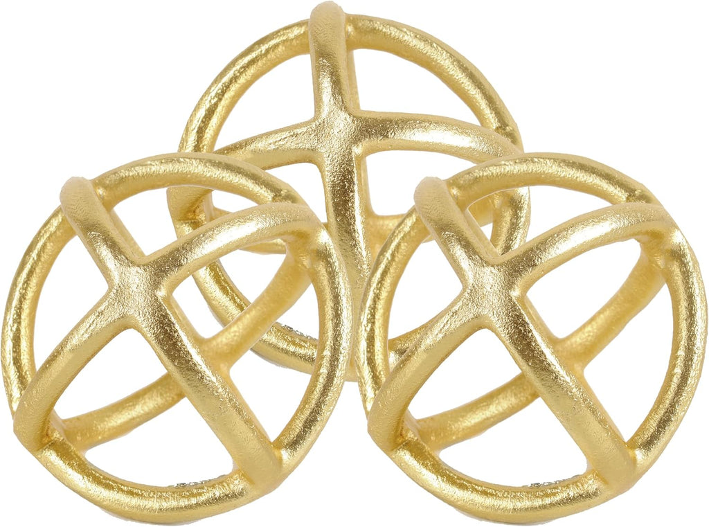 Decorative Sphere Decor - Modern Decorative Balls - Table Decorative Orbs for Centerpiece (Gold)