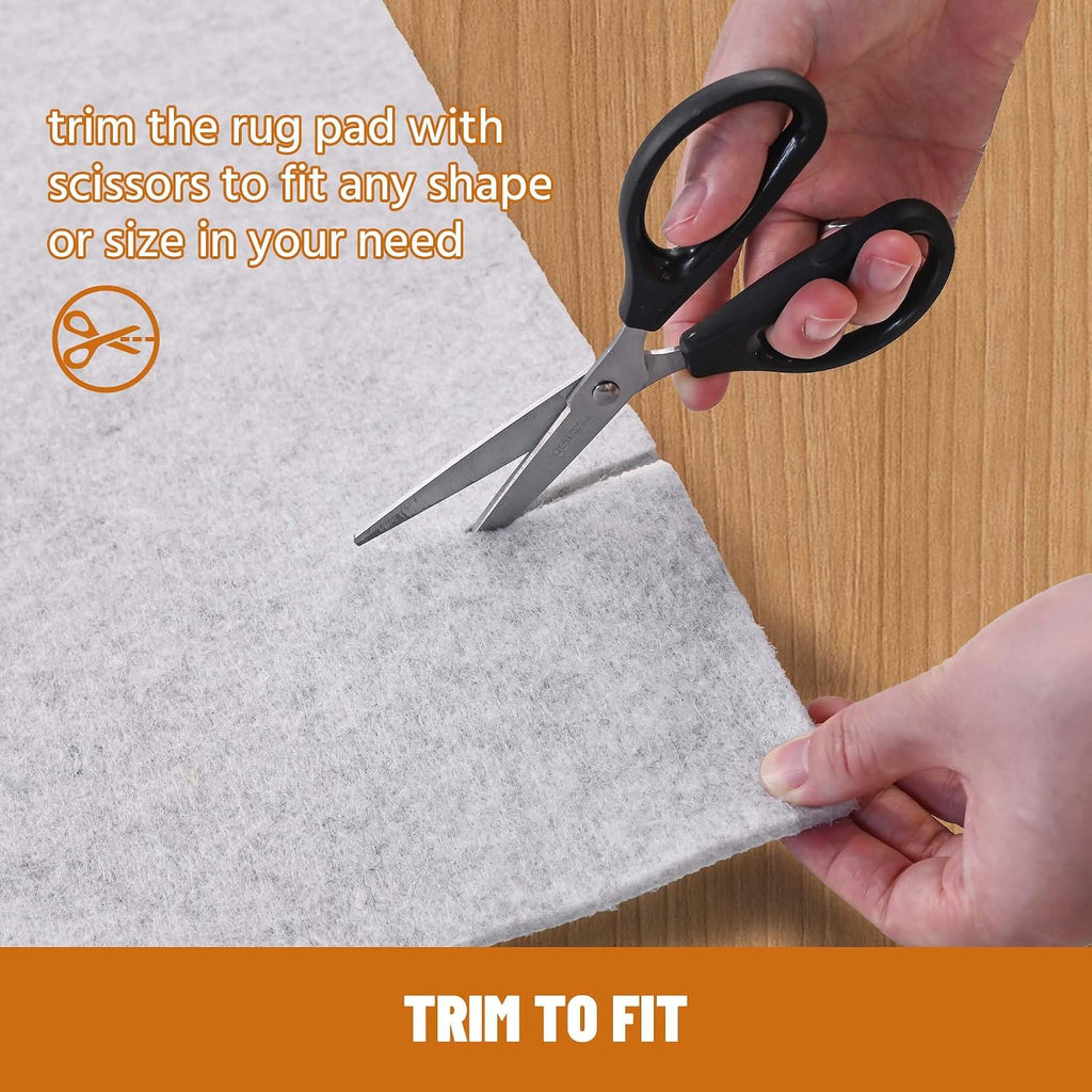 4' x 6' Non Slip Rug Pad Waterproof, 1/4" Thick 100% Felt +Rubber Rug Pad, Under Area Rug Pad Protective Cushioning - Set of 24