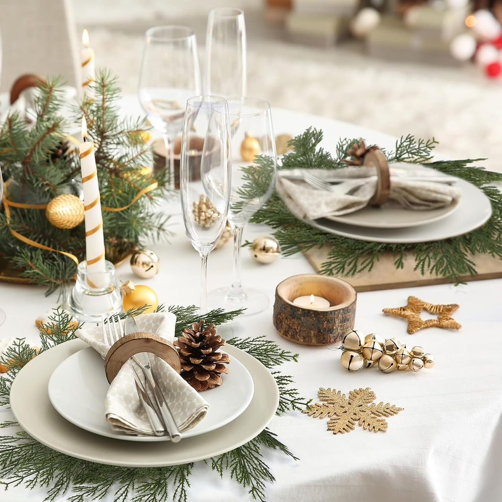 Christmas Pine Needles Placemats Set of 6 Artificial Wreath Charger
