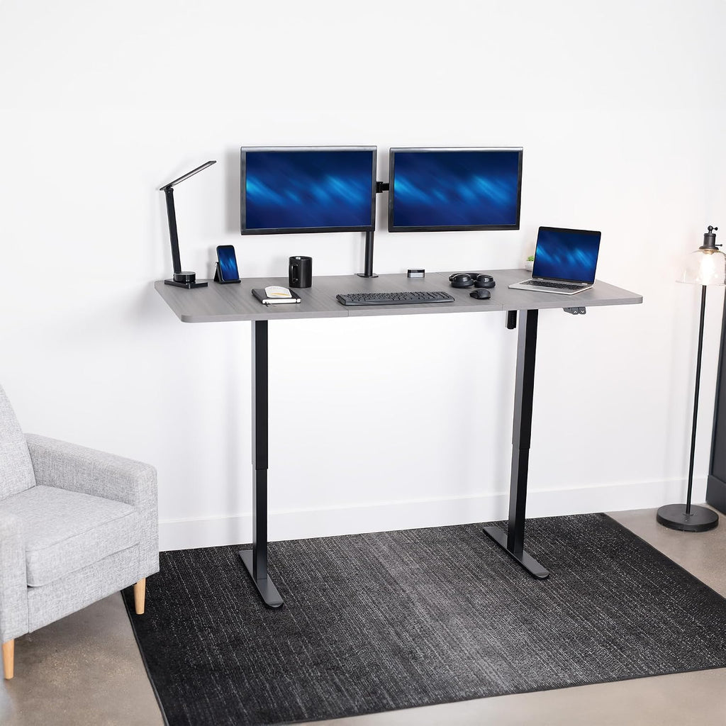 Dark Gray 71 x 30 in Standing Desk, DESK-KIT-0B7G | Electric, Holds 154 lbs, Sit Stand, Height Adjustable, Extra Deep
