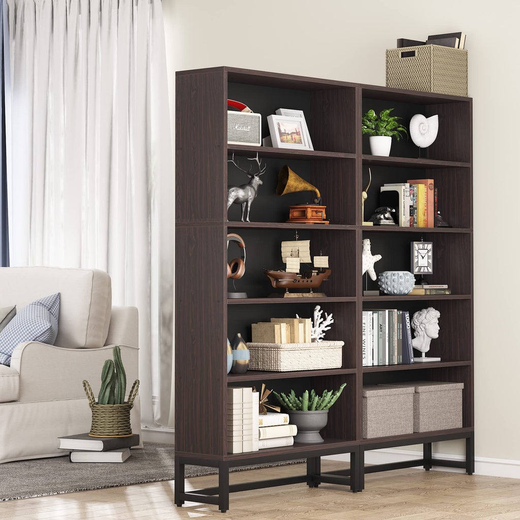 Tall Bookcase and Bookshelf, 70.8" Large Bookcases Organizer with 5-Tier Storage Shelves, Heavy Duty Free-Standing