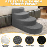 Dog Stairs for Small Dogs, Foam Steps for Small Dogs & Cats, 4 Steps Dog Ramp for High Beds, Couch, Window, Sofa