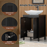 UEV Black 24" Bathroom Vanity with Sink Combo,Modern Freestanding Sink Cabinet,Stylish Bathroom Vanity Cabinet,Grooved