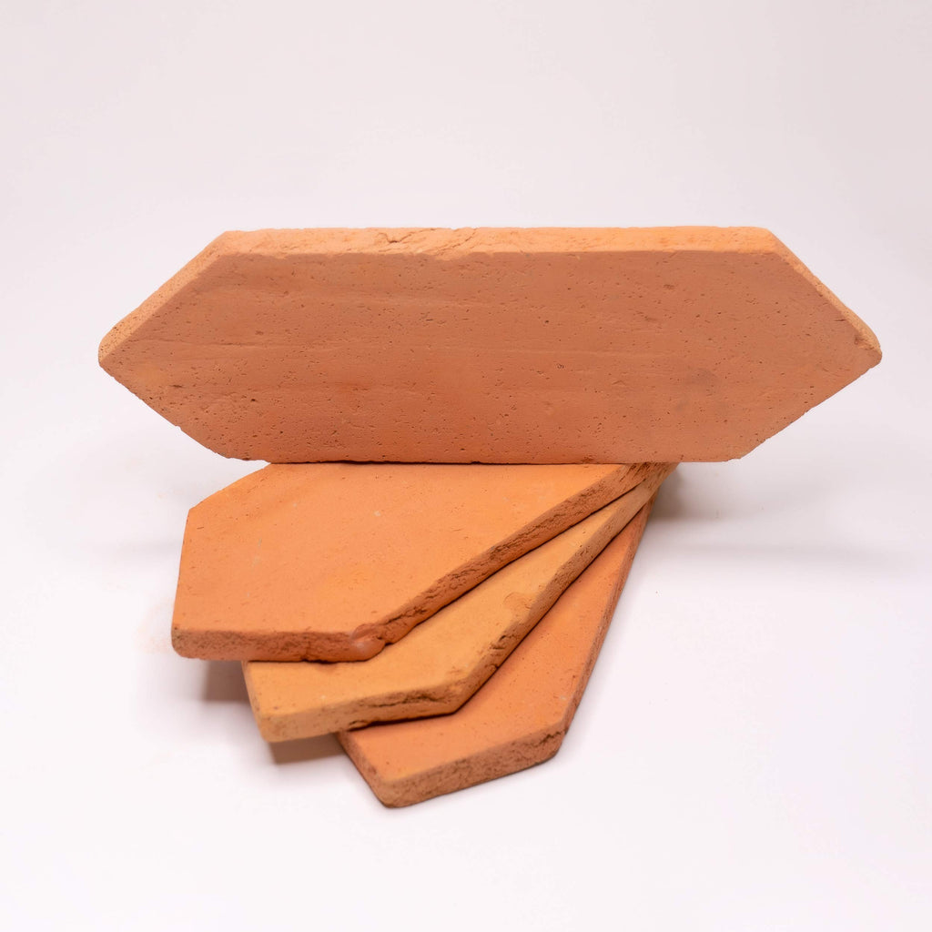 Natural Terracotta Picket + Square (2 Piece Pattern), Orange (Model: TCB02-03)