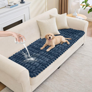 Waterproof Dog Couch Cover, Non Slip Pet Sofa Protector, Thick Fuzzy Couch Cover for Dogs, Machine Washable Furniture
