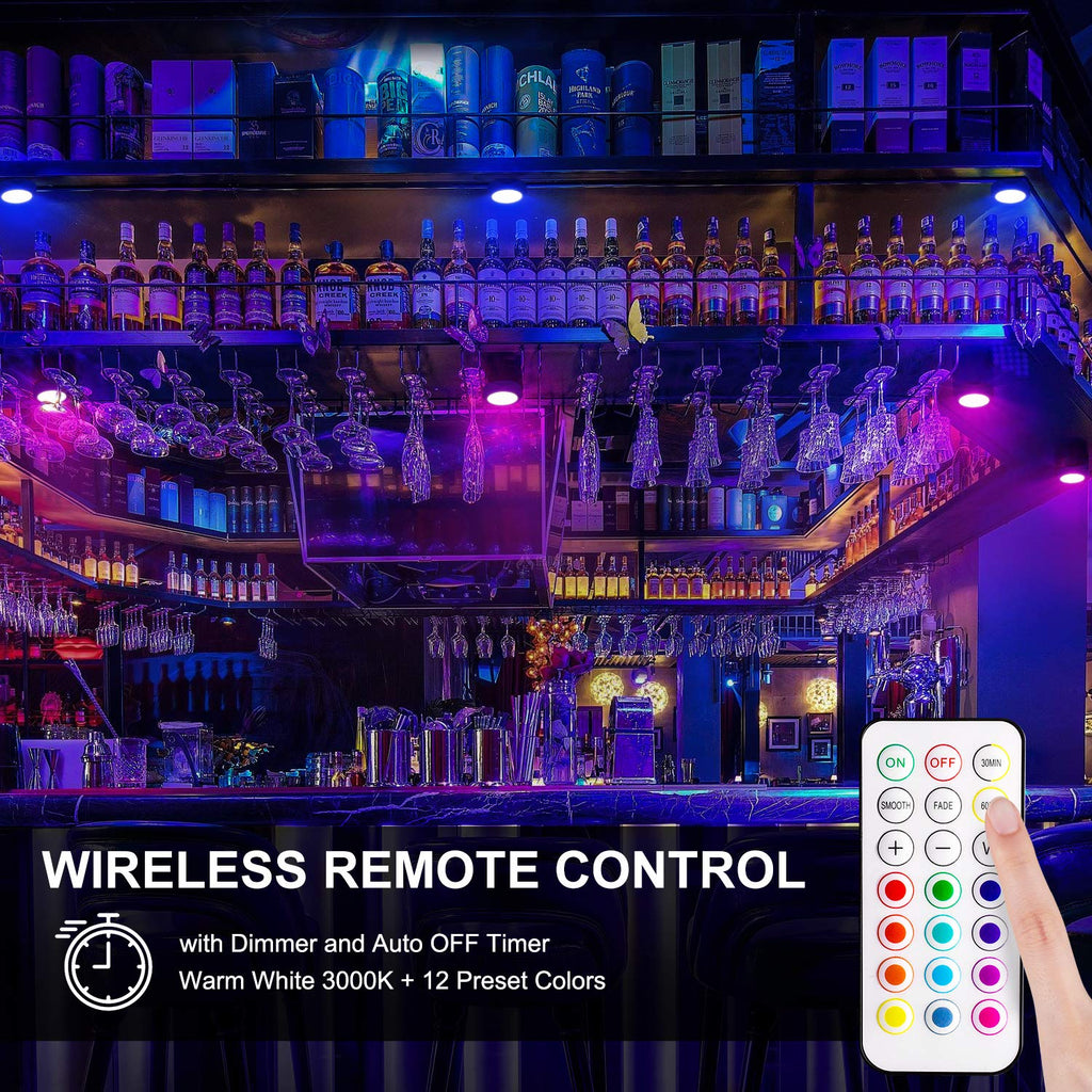 Puck Lights with Remote Control, LED Under Cabinet Lights Wireless, LED Lights Battery Operated, Tap Lights Battery