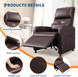 GarveeHome Power Recliner Chair, Adjustable Electric Recliner Ergonomic Overstuffed PU Leather Single Sofa, Tall Back