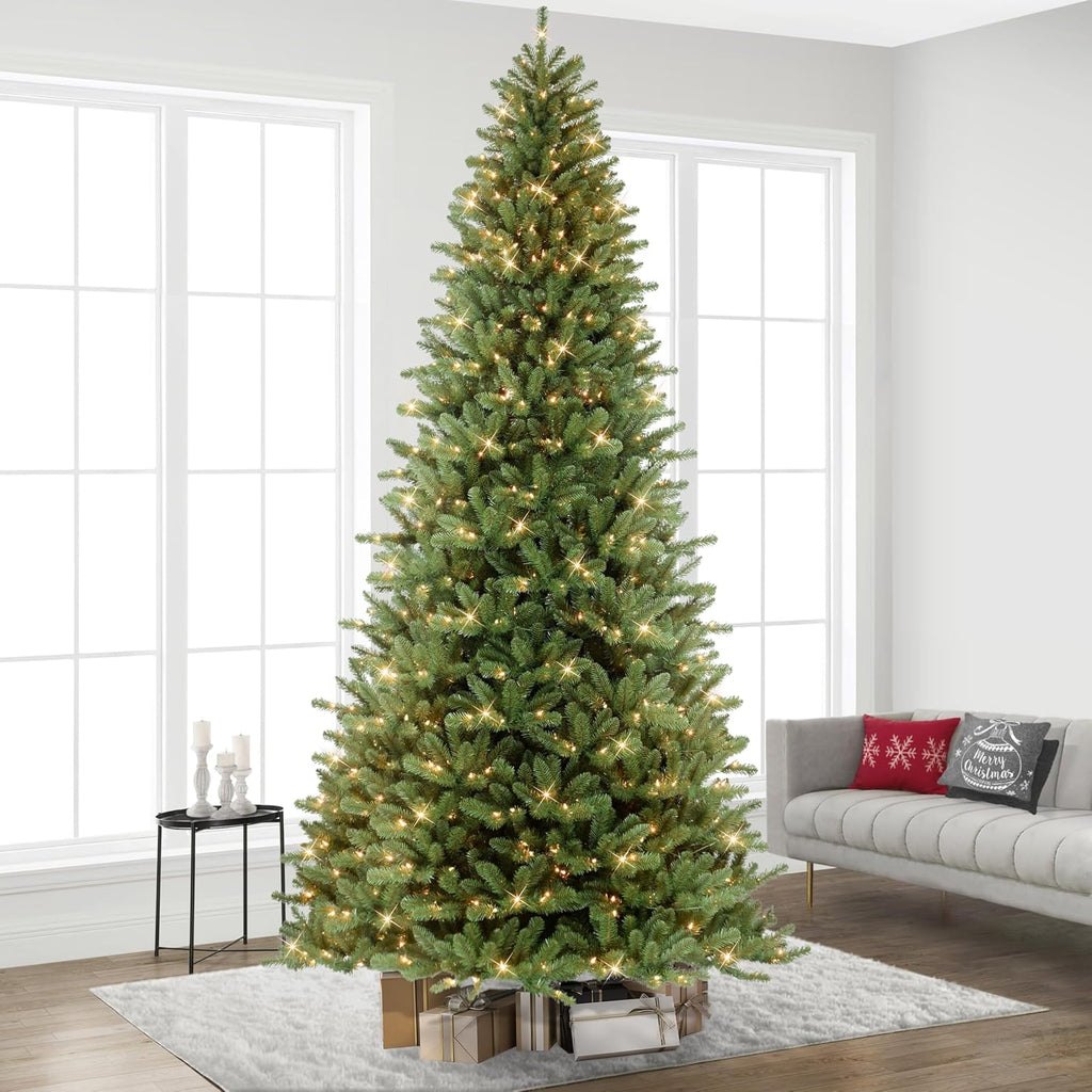 Pre-Lit 12' Berkshire Fir Artificial Christmas Tree with 1200 Warm White LED Lights, Green