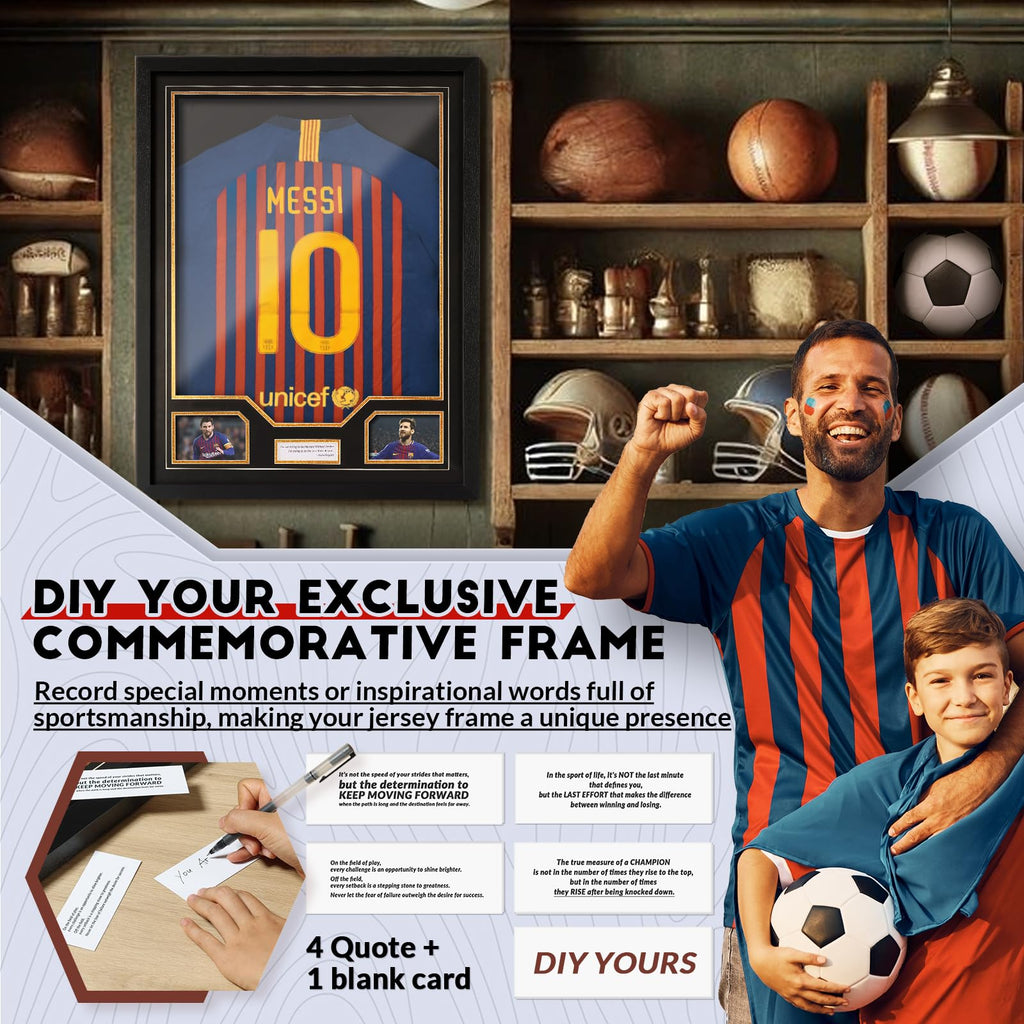 Jersey Frame Display Case, Large Clear Acrylic Shadow Box with UV Protection for Baseball Basketball Football Soccer
