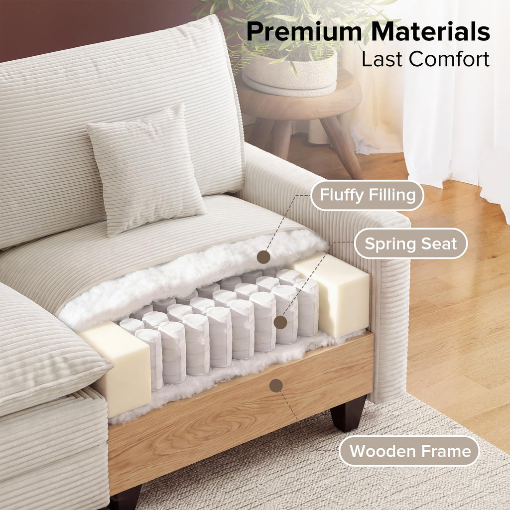 140" Modular Sectional Sofa, Deep Seat Cloud Couch Sectional