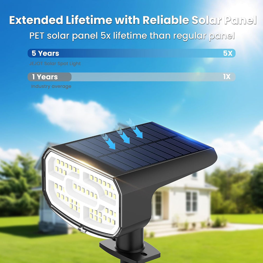 Solar Spotlights, Super Bright LED, 2 CCT Warm & Cool Light, Solarspot Lights for Outside Landscape Auto On/Off -2