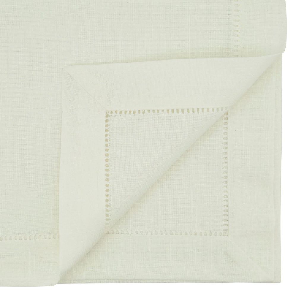Classic Hemstitch Tablecloth - Elegant Everyday Tablecloth with Textured Fabric and Hemstitched Border for Dining