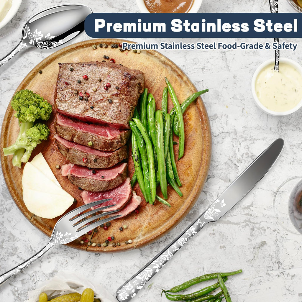 Silverware Set, 20 Piece Stainless Steel Flatware Set, Silverware Set for 4,Mirror Polished Cutlery Set, Tableware