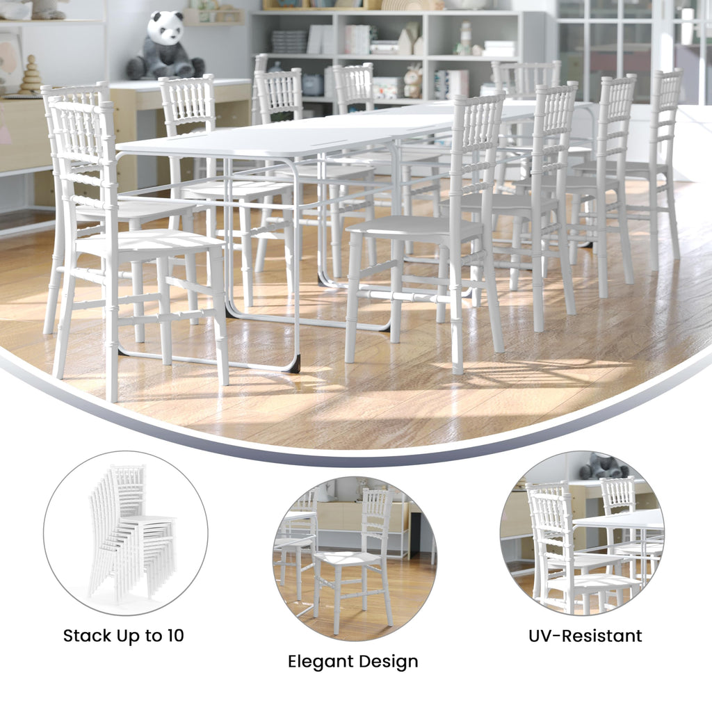 Hercules Kids Resin Chiavari Chair, White