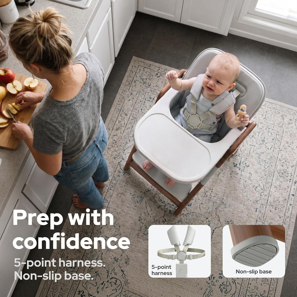 Convertible Baby High Chair, Foldable High Chairs for Babies and Toddlers, Adjustable Feeding Chair with Removable