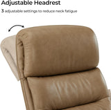 Modern Reclining Swivel Lounge Chair and Ottoman — Genuine Leather